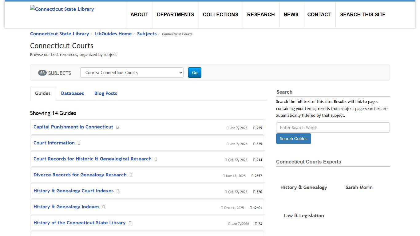 Connecticut Courts - LibGuides Home at Connecticut State Library.